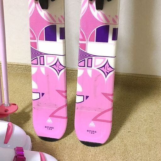 -高価買取- Reuse Store C's 【ジュニア カービングスキーセット】K2 ケーツー★板124/23.5靴★女の子 スキー授業 旅行におすすめスキー板 サロモン オガサカ ヘッド