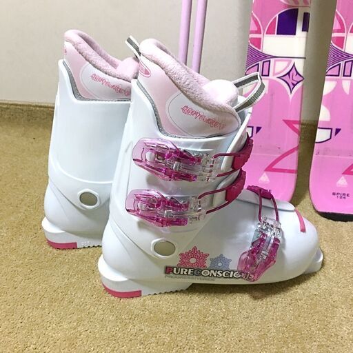 -高価買取- Reuse Store C's 【ジュニア カービングスキーセット】K2 ケーツー★板124/23.5靴★女の子 スキー授業 旅行におすすめスキー板 サロモン オガサカ ヘッド