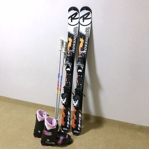 -高価買取- Reuse Store C's 【ジュニア カービングスキーセット】rossignol ロシニョール ★板110/靴21★女の子 スキー授業 旅行におすすめスキー板 サロモン オガサカ