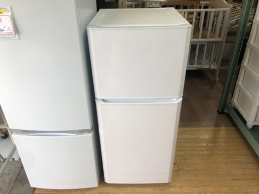 【リサイクルショップ八光　田上店　安心の3か月保証　旧鹿児島市内配達設置無料】ハイアール 121L 2ドア冷凍冷蔵庫 ホワイト JR-N121A-W