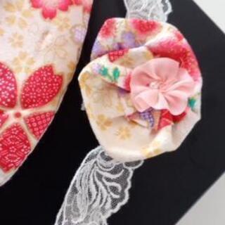 ハンドメイド✿ちりめん着物風スタイ＆ヘアりぼん✿の画像