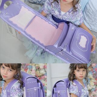 【新品】女の子ランドセル 王冠モデル 6年保証 全国送料無料 スクールバック 小学生通学カバン パールパープルの画像