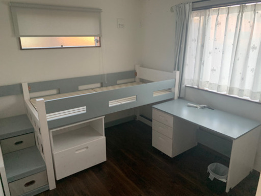 ララスタイル　ロフトベッド ロータイプ 木製 システムベッド 階段