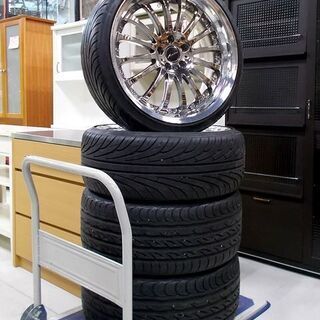 アルミホイール4本 夏タイヤ付き アミスタット ロティーノ 20×8.5J 225/35ZR20/20×9.5J 255/30ZR20 セルシオ他 新道東店
