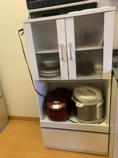 値引きしました！ ★美品★ニトリ 食器棚 木目調 ホワイト
