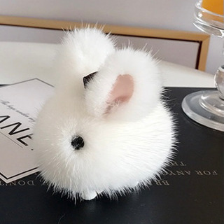 ミンクファー　うさぎ　チャーム　キーホルダー