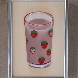 絵画 油絵 :いちごミルク