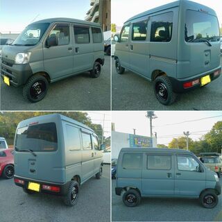 ★SOLD★4WD リフトアップ 車検令和4/11月 アゲバン ハイゼット 込み 検長 新塗装イーグルブルー, チッピングブラック  ハイゼットカーゴの画像