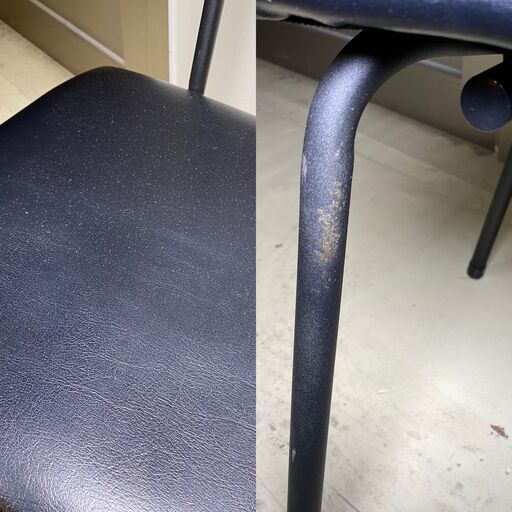 カフェテーブルセット テーブル チェア 2点セット 茶×黒 インダストリアル系 中古品