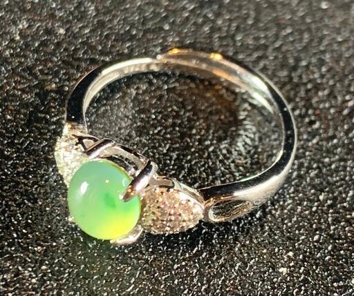 卸値 指輪 本翡翠 緑色 フリーサイズ  ヒスイ A貨 シルバー 誕生日プレゼント 本物保証05