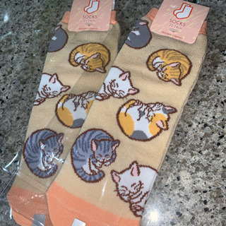 猫柄　靴下　2足