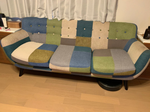 フランフラン、パッチワークソファ、3人掛け用