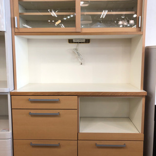 2枚扉レンジボード ホワイト × ブラウン