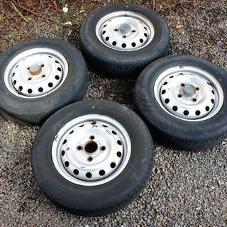 軽トラ等に！鉄ホイール+ブリヂストン145/80R12★4本セッ...