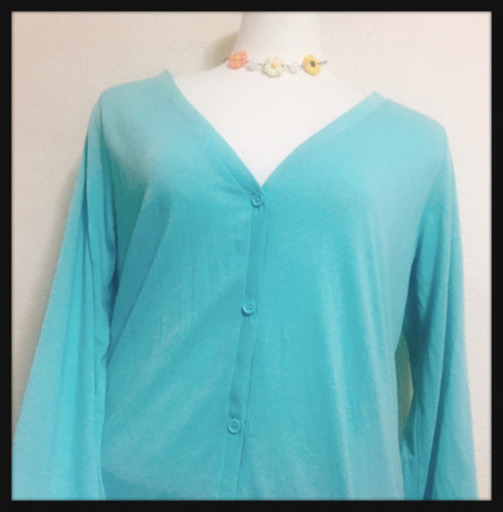 めーたん様[francaise]指穴 カーディガン セミロング 水色 空色 チュニック長袖