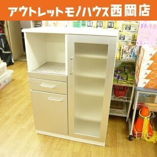 ミドルレンジボード エナメル ホワイト シルバー 幅80×高さ115×奥行42㎝ 札幌 西岡店