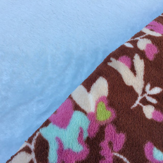 引渡済　中古　テロテロ毛布 2点セット　花柄＆無地