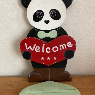 トールペイント　ウエルカムボード　パンダの画像