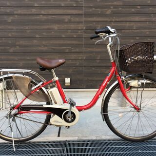 地域限定送料無料 パナソニック ビビ SS 新基準 6,6AH 赤 アシスタ 