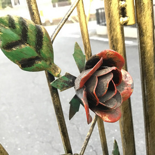 中古　薔薇衝立　2連　鉄細工の画像