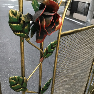 中古　薔薇衝立　2連　鉄細工の画像