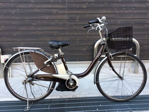 地域限定送料無料　ヤマハ　パス　リチウム　26インチ　茶　アシスタ　ビビ　神戸市　電動自転車