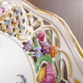 ドイツ シューマン ドレスデン ボウル ボール ピアス細工 フラワー 花
