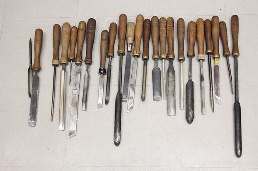 木工バイト まとめて23本 悦英 数本あり 大工道具 ハンドツール 木工旋盤(HD855wY)