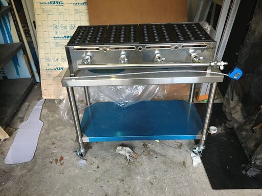 たこ焼き器 都市ガス用 業務用　たこ焼き台　他　約1か月のみ使用  大玉 18穴×4連 72穴　取りに来てくださる方