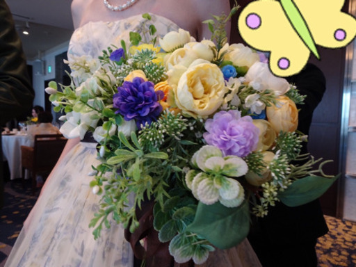 ウエディング　造花　黄色　ブーケ&ブートニア　1万円→5千円