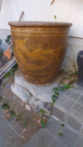 昭和レトロ　壺　大型　陶芸　陶器　骨董品　龍