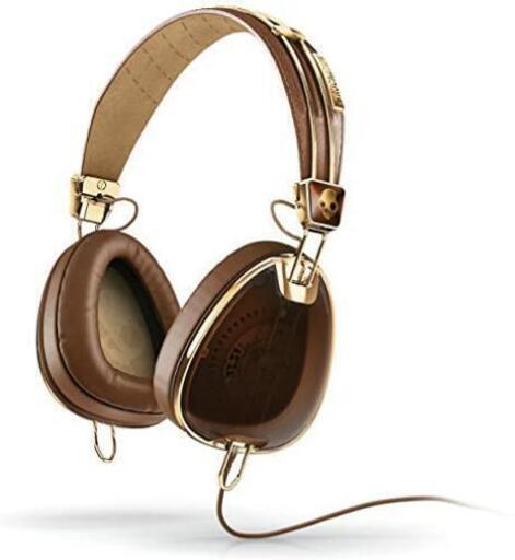 スカル キャンディ skull candy Aviator ブラウン ゴールド☆ヘッドホン☆音楽☆ミュージック☆楽器☆＃☆