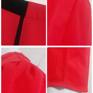 [ほぼ美品✧︎Hanxiner]ブラウス 真紅 昭和レトロ長袖バイカラー上品可愛いの画像