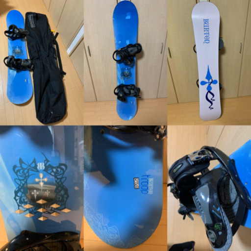 総額25万程度　BURTON  troop スノーボード板144㎝、BURTON バートン LEXA ビンディング他25点セット
