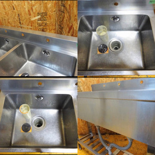 90-0) 業務用 ステンレス 二槽シンク W1000D450H800BG90 中古品 流し台