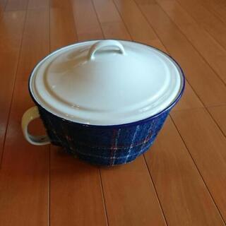 ホーロー おまる チャンバーポット ふわもこカバー2枚付き おむ...