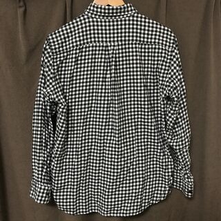 UNIQLO メンズ白黒チェックシャツ Lサイズの画像