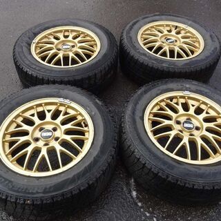【恵庭】BBSゴールドアルミホイール+スタッドレスタイヤ　215/60R16