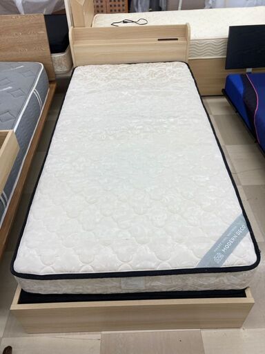 コンセント付き引き出し付き シングルベッド