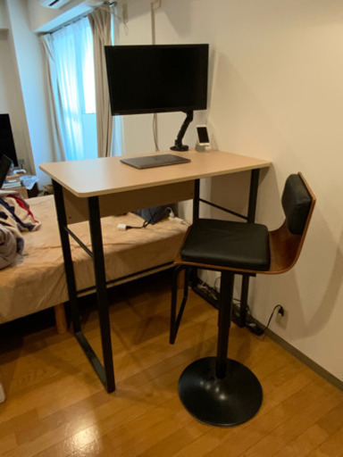 【美品】スタンディングデスクとバーチェアのセット100cm