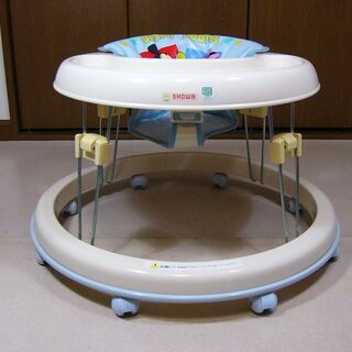 【中古・長期保管品】■ディズニーベビーウォーカーDX（歩行器）■ブルー■ショーワ■の画像