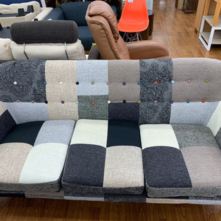 3人掛けパッチワークソファー【トレファク所沢店】