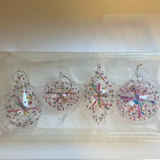 ガラスのオーナメント 4個セット 明日まで！