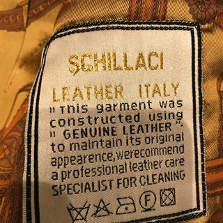 紳士用レザージャケット/ハーフコート　本革（ミンクの襟付き）　Schillaci Leather イタリア製本革　サイズL (30000円→20000円）の画像