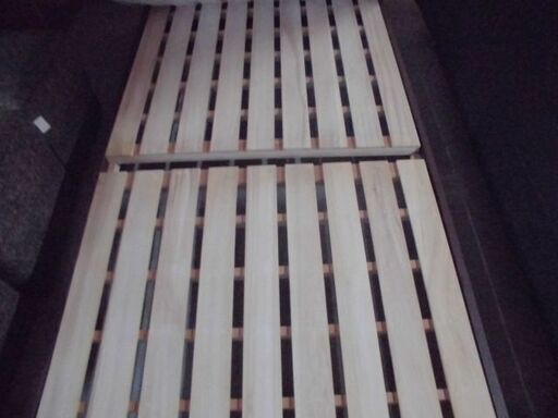 ベッド シングルベッド マットレス付き 幅98×奥215×高80cm 木製 ブラウン 苫小牧西店