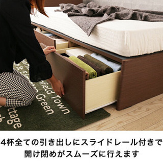 チェストベッド シングル 木製 BOX構造 ベッドフレーム　２つの画像