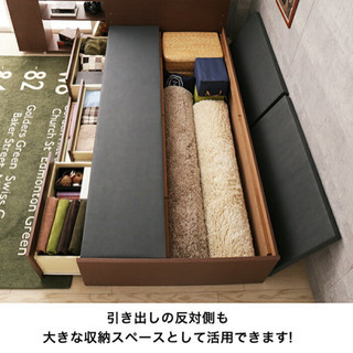 チェストベッド シングル 木製 BOX構造 ベッドフレーム　２つの画像