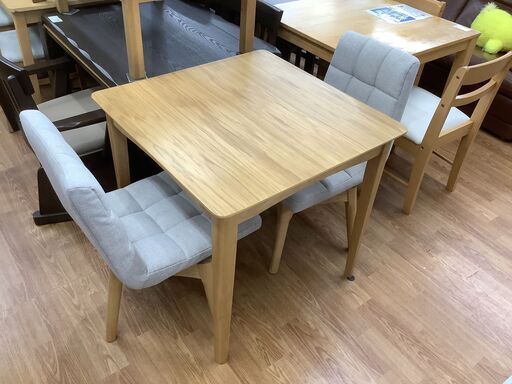 ナチュラル×グレー　ダイニング3点セット売ります！！
