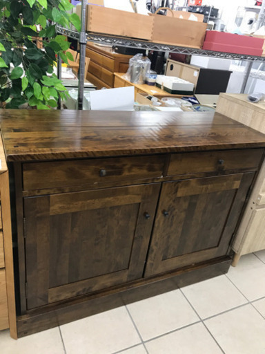 値下げ再掲！ウッド調 収納 キャビネット 幅110cm×奥行44cm×高80cm