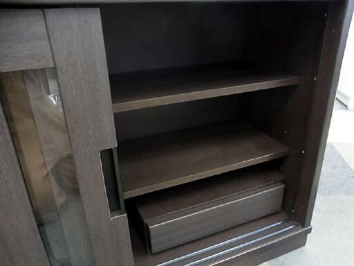 ☆ サイドボード 幅120.5×奥行40×高さ74cm リビングボード 食器棚 キッチン収納 収納棚 茶色 ブラウン 札幌 北20条店